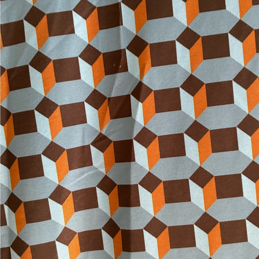 Blue and Brown Geometric Shirt Button Down - Picture 2 of 2